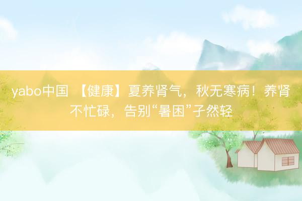 yabo中国 【健康】夏养肾气，秋无寒病！养肾不忙碌，告别“暑困”孑然轻