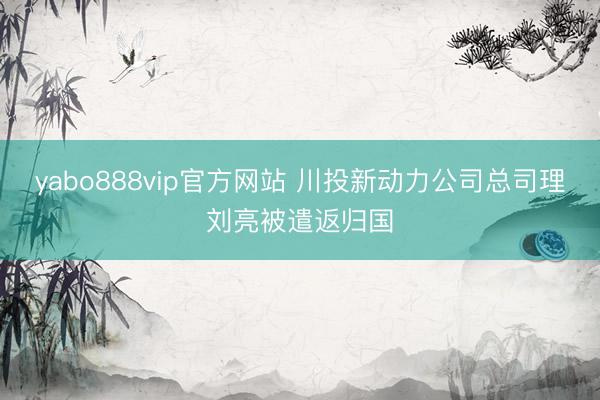 yabo888vip官方网站 川投新动力公司总司理刘亮被遣返归国