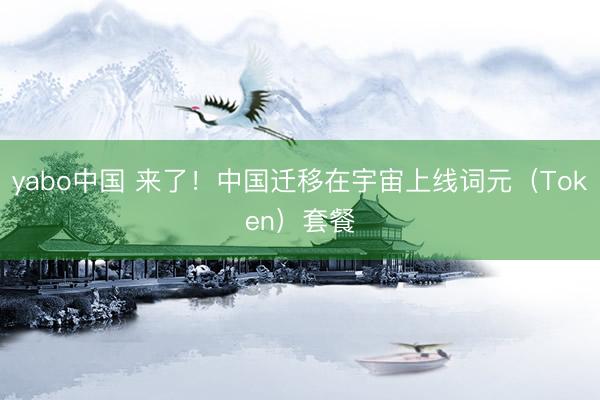 yabo中国 来了！中国迁移在宇宙上线词元（Token）套餐