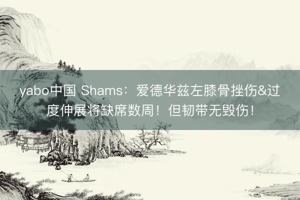 yabo中国 Shams：爱德华兹左膝骨挫伤&过度伸展将缺席数周！但韧带无毁伤！