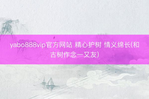 yabo888vip官方网站 精心护树 情义绵长(和古树作念一又友)