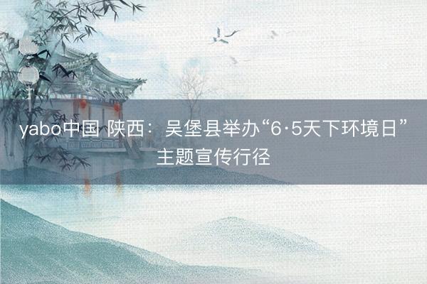 yabo中国 陕西：吴堡县举办“6·5天下环境日”主题宣传行径
